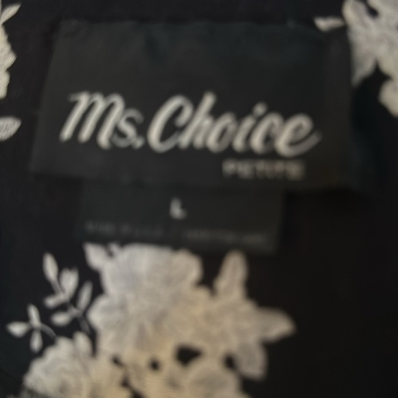 Jacket women’s black with flowers Sz lg - Picture 5 of 5